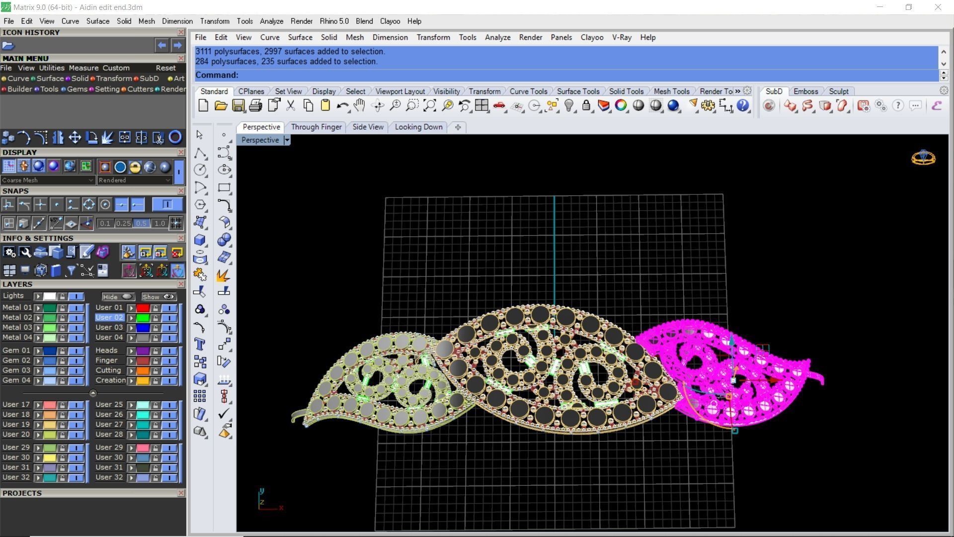 Cut gold earring bracelet necklace 3D print model_9