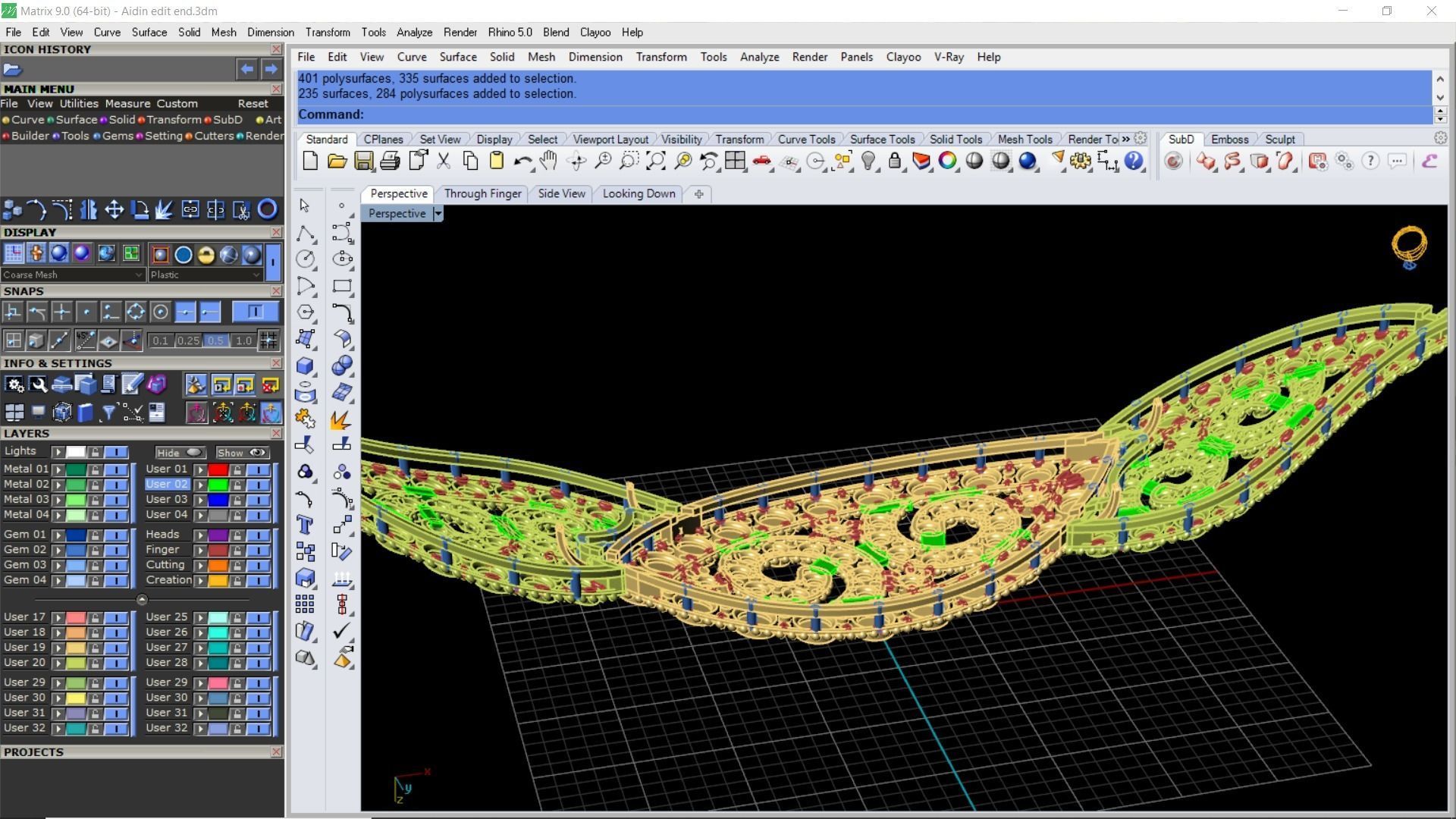 Cut gold earring bracelet necklace 3D print model_12