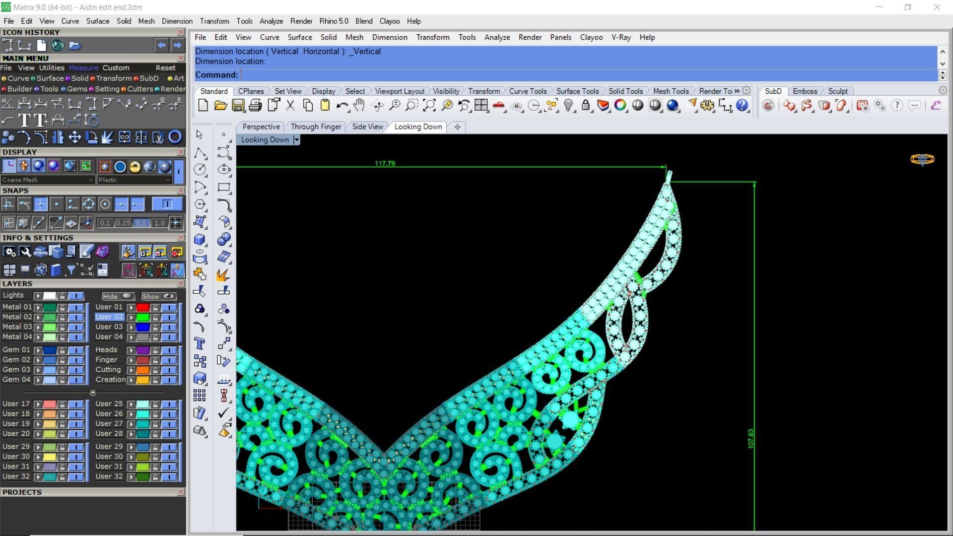 Cut gold earring bracelet necklace 3D print model_23