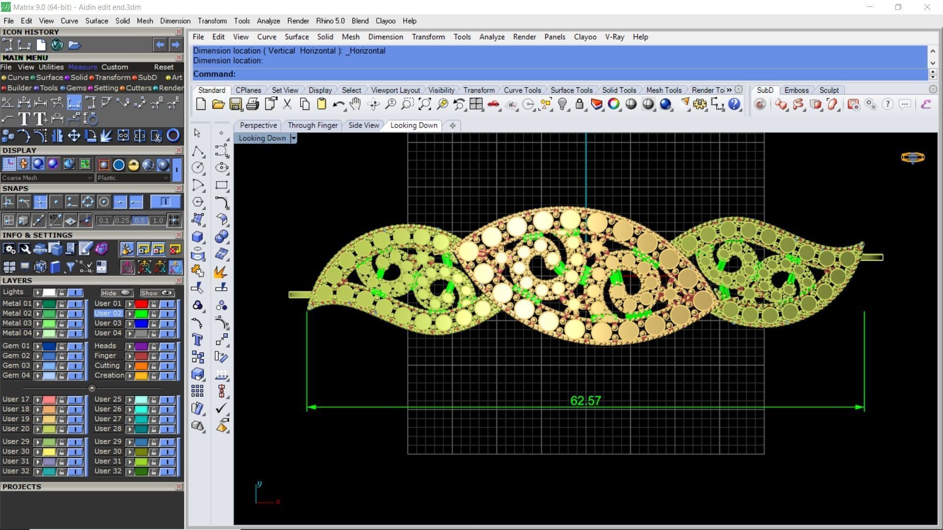 Cut gold earring bracelet necklace 3D print model_24