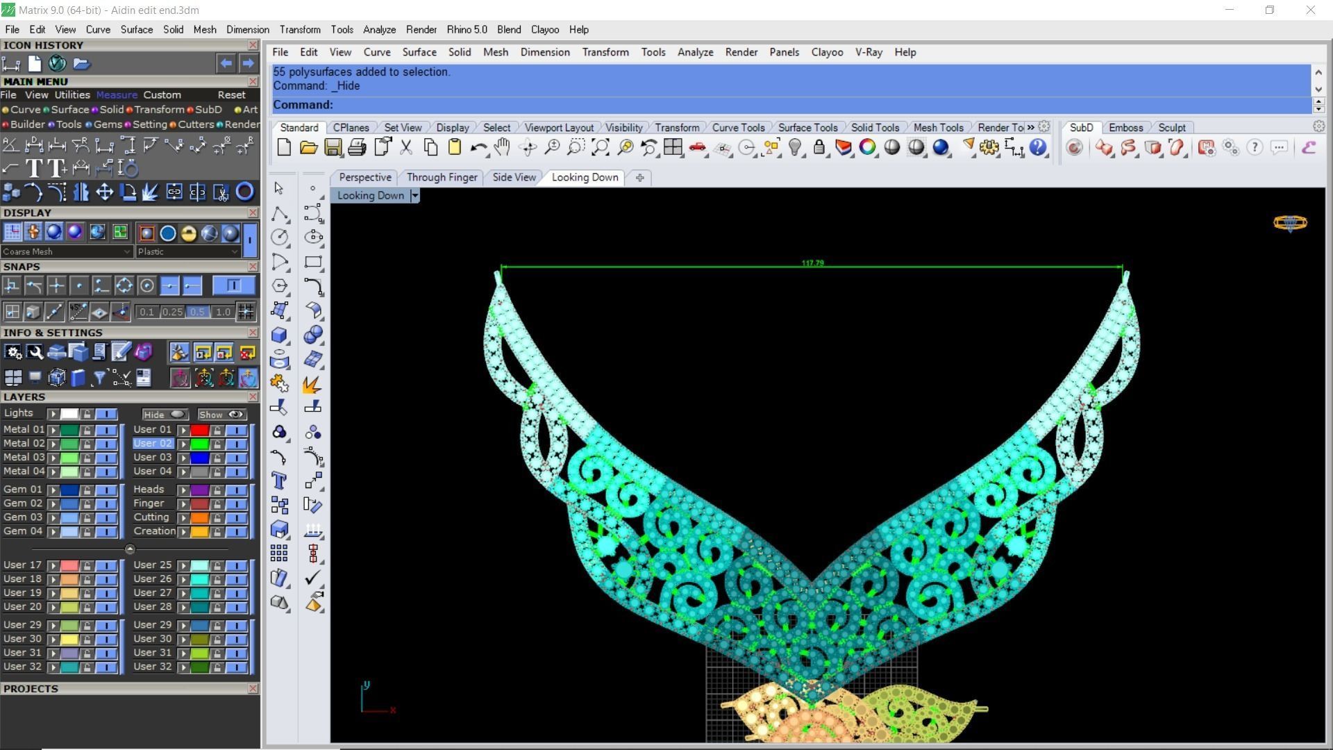 Cut gold earring bracelet necklace 3D print model_21