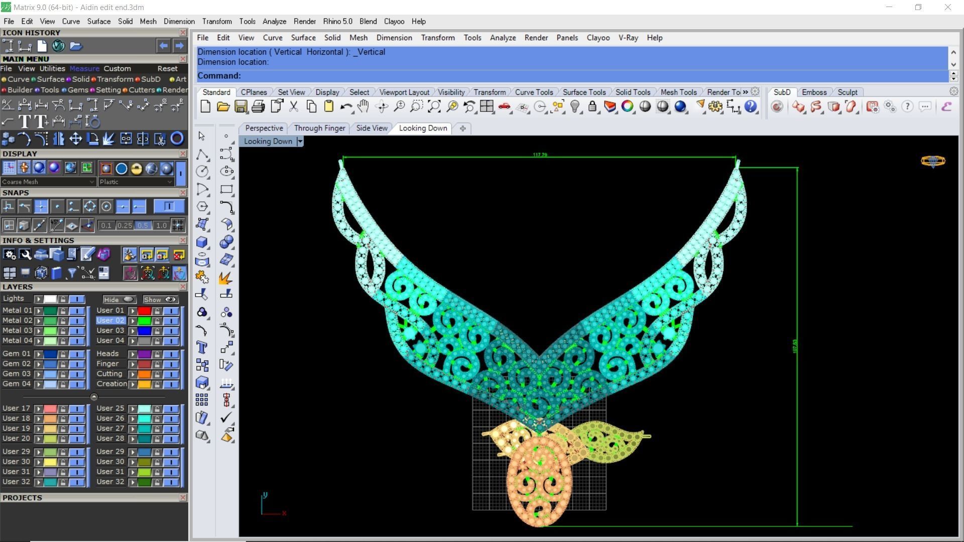 Cut gold earring bracelet necklace 3D print model_22