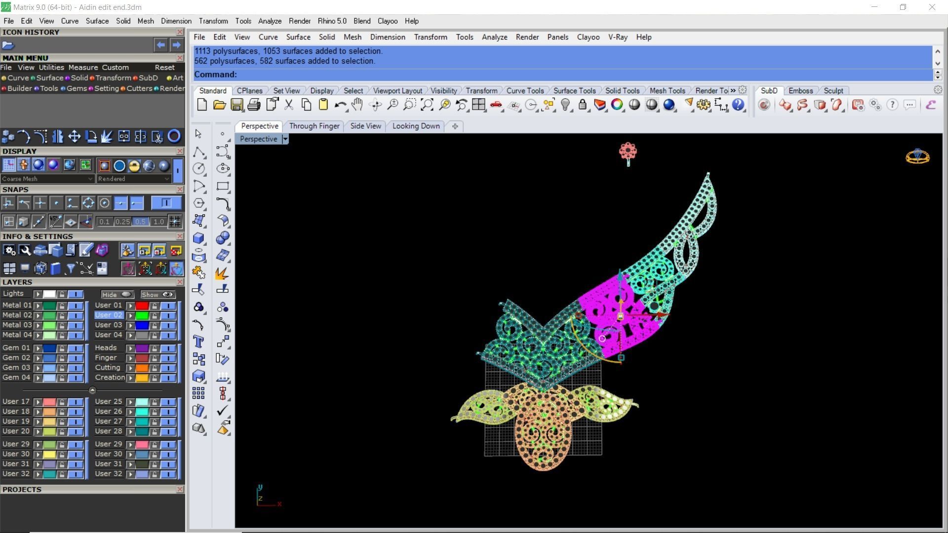 Cut gold earring bracelet necklace 3D print model_5