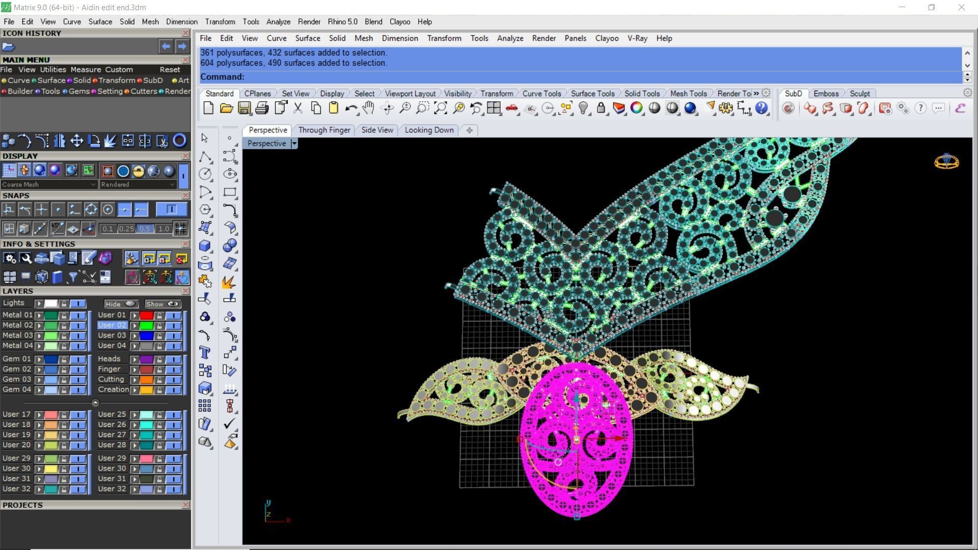 Cut gold earring bracelet necklace 3D print model_8
