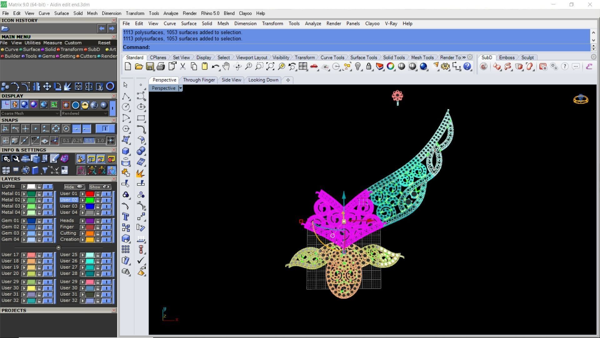 Cut gold earring bracelet necklace 3D print model_4