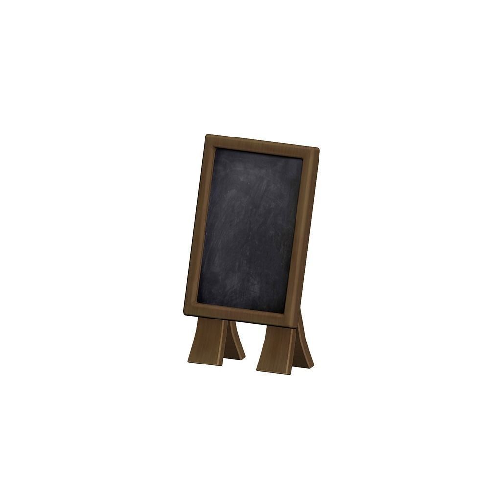 Chalkboard wooden Low-poly 3D model_2