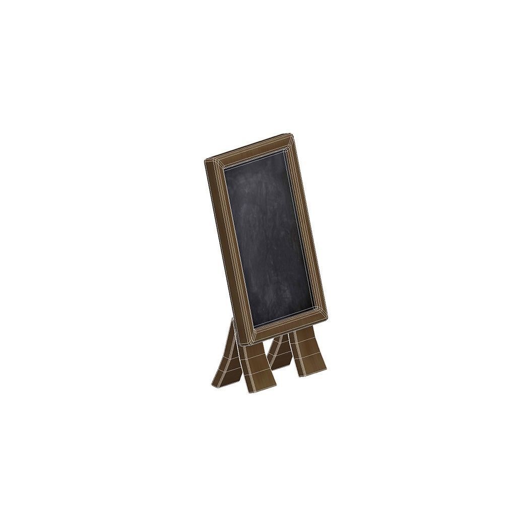 Chalkboard wooden Low-poly 3D model_8