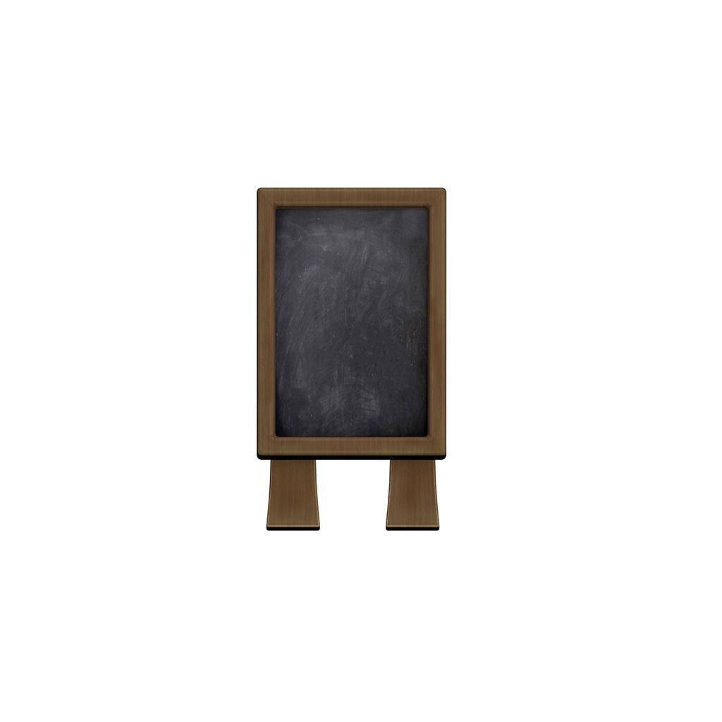 Chalkboard wooden Low-poly 3D model_1