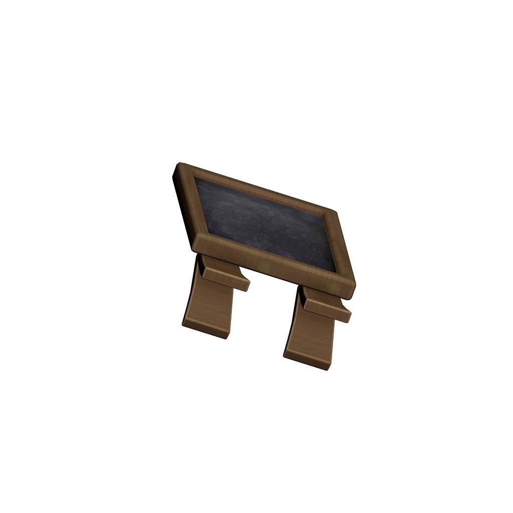 Chalkboard wooden Low-poly 3D model_5