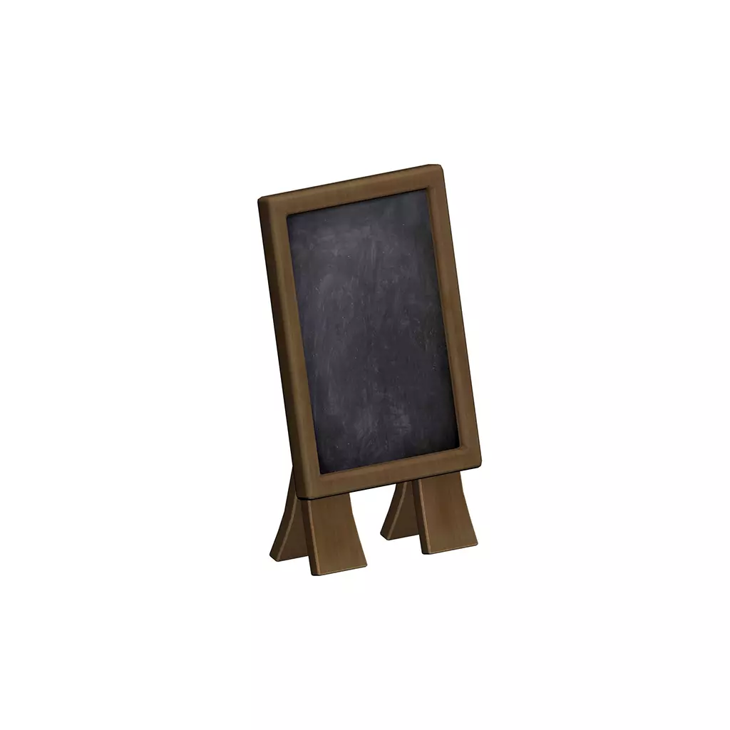 Chalkboard wooden Low-poly 3D model_0