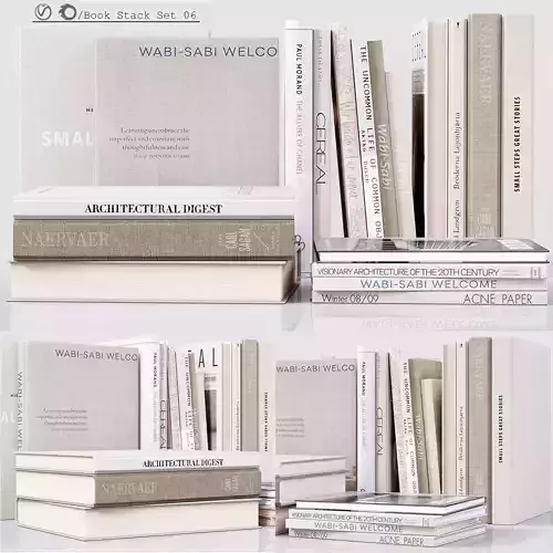 Book Stack Set 06 3D model
