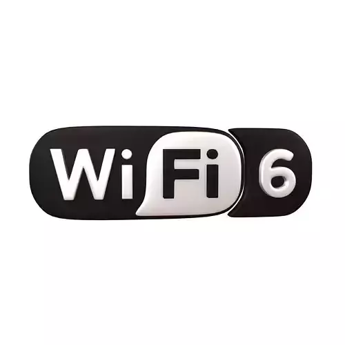 Wifi 6 Symbol v1 002 Low-poly 3D model