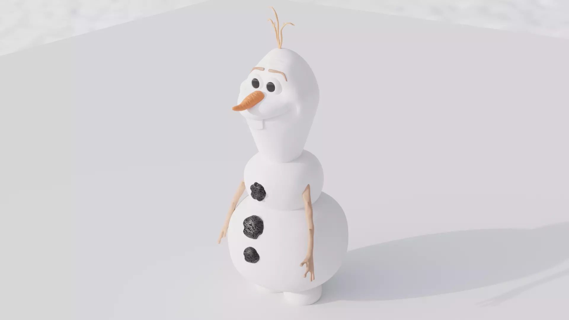Olaff olaf from frozen Low-poly 3D model_0