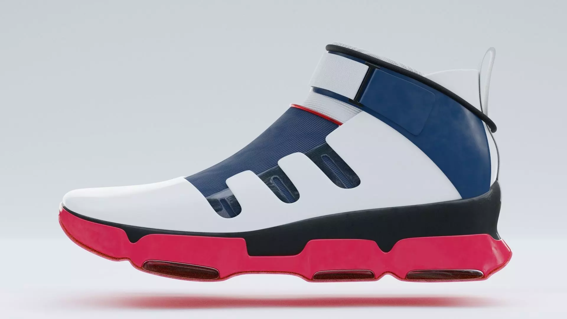 Sneakers futuristic shoe with accents Low-poly 3D model_0