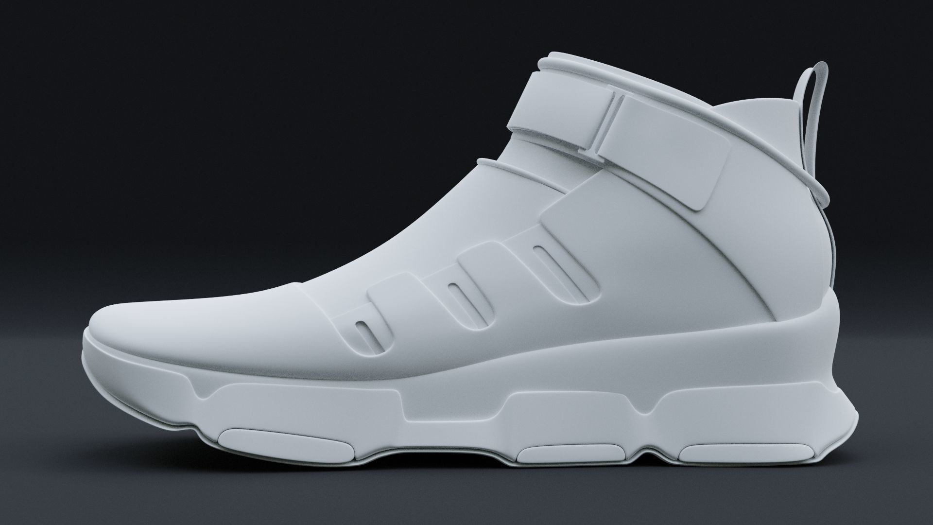 Sneakers futuristic shoe with accents Low-poly 3D model_11