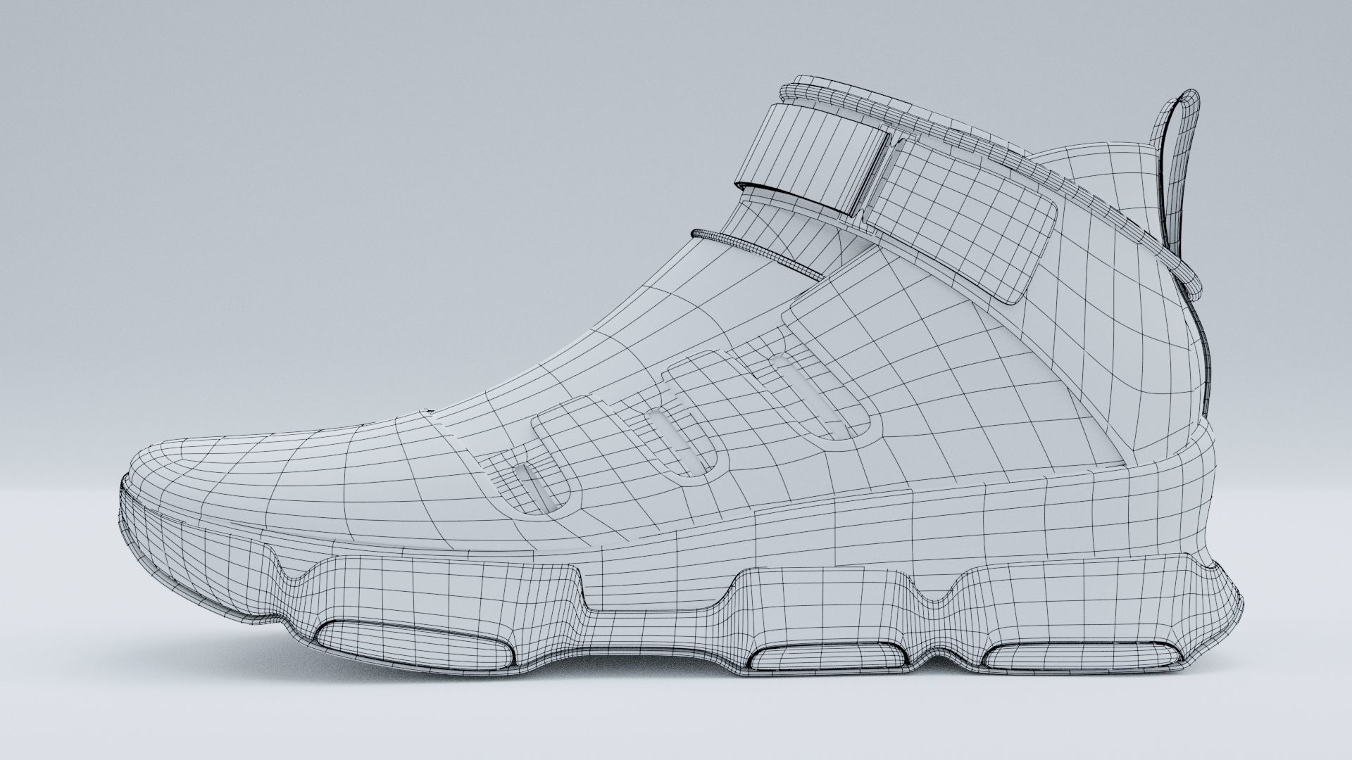 Sneakers futuristic shoe with accents Low-poly 3D model_13