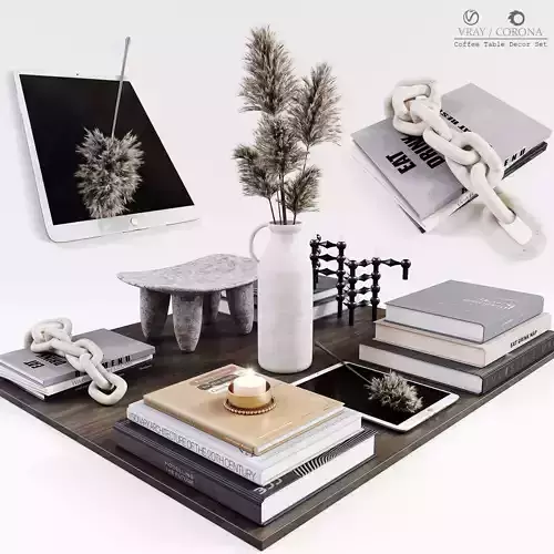 Coffee Table Decor Set 3D model