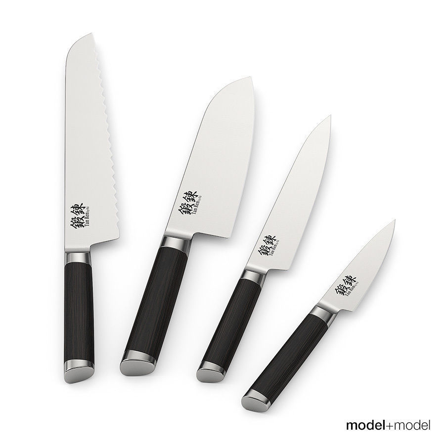 Knives with stand and wall holders 3D model_2