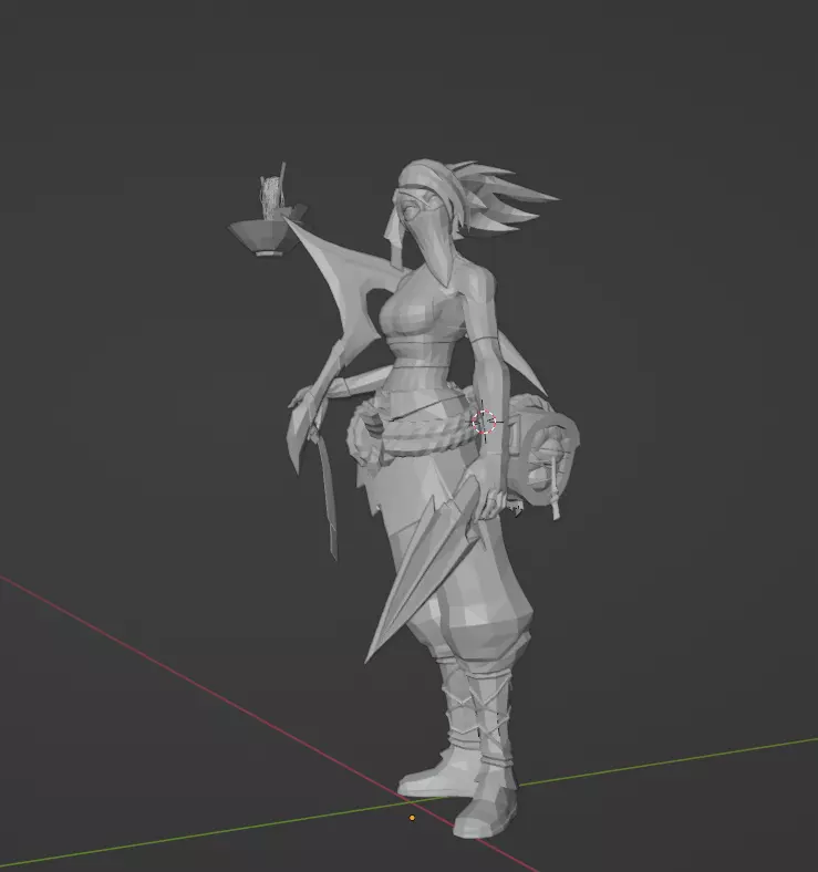 Akali female character holding sword Free 3D print model_0