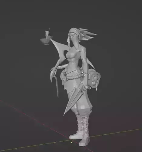 Akali female character holding sword