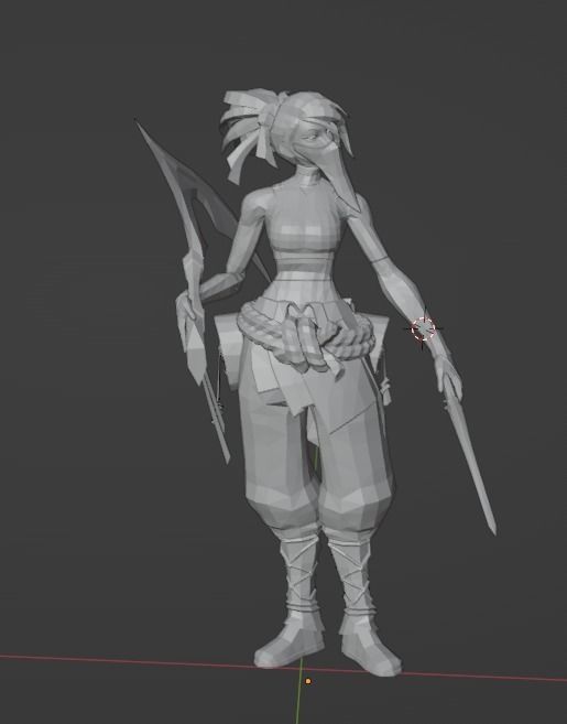 Akali female character holding sword Free 3D print model_1