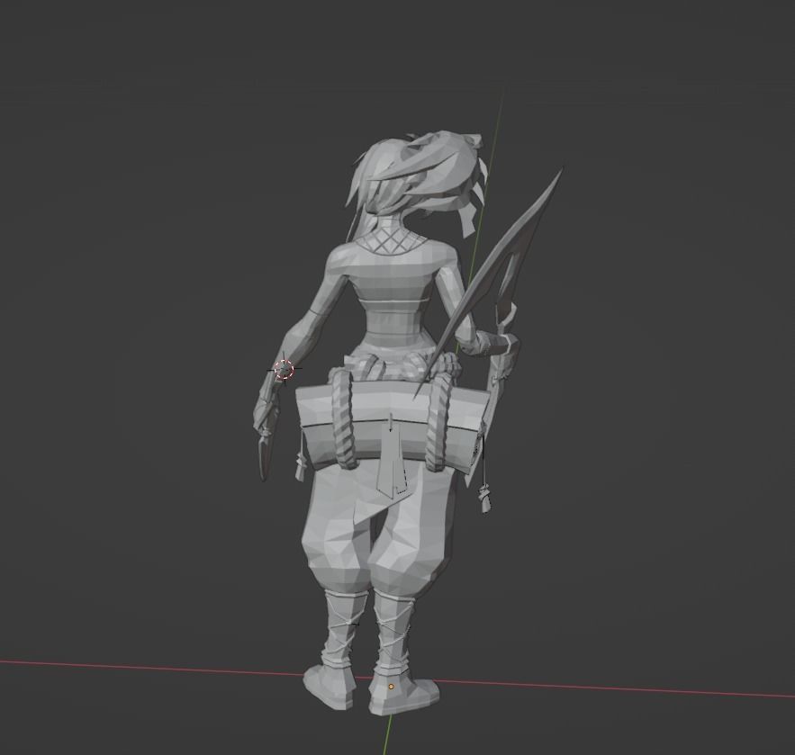 Akali female character holding sword Free 3D print model_2