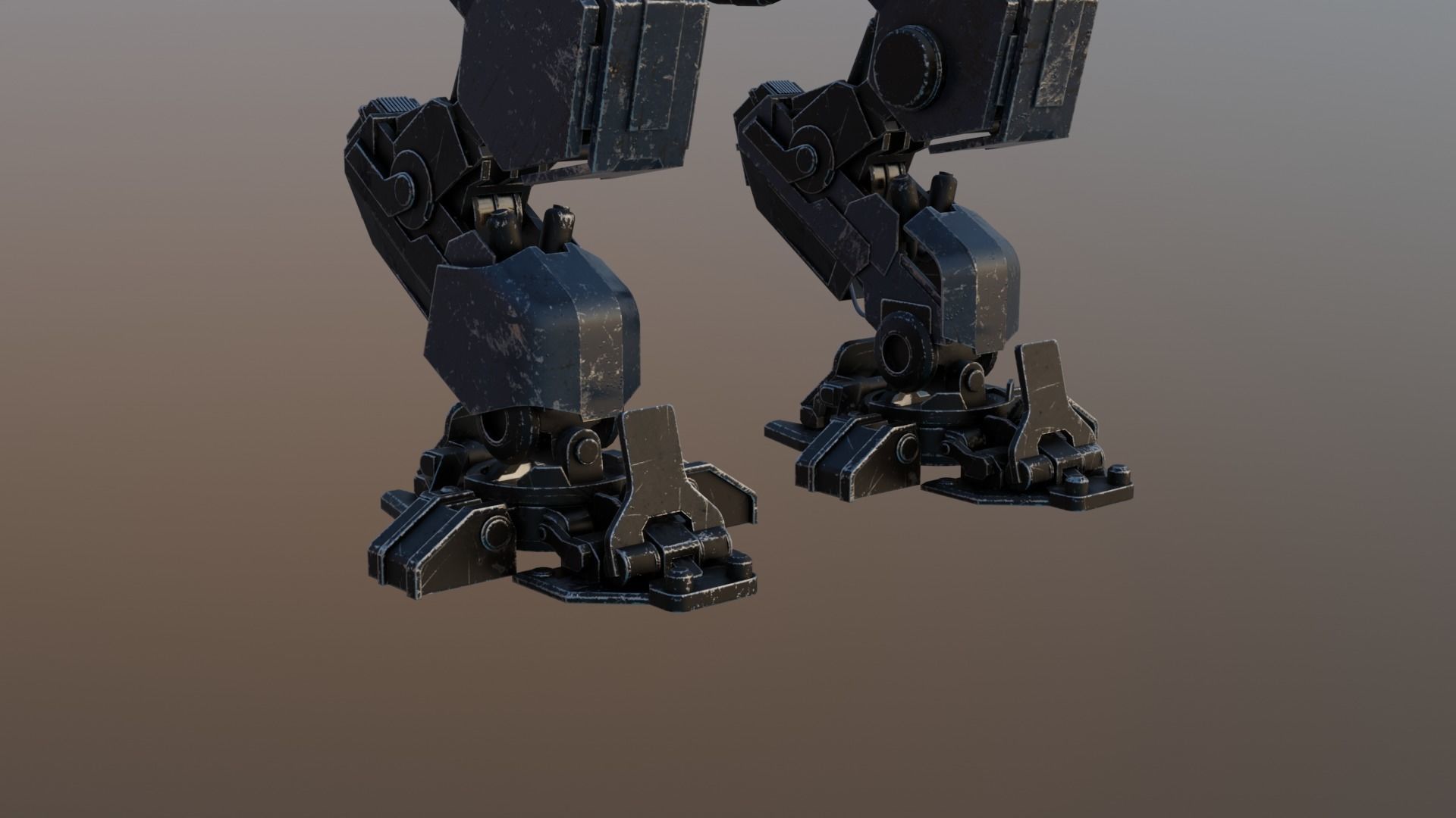 The Mech futuristic robot Low-poly 3D model_4