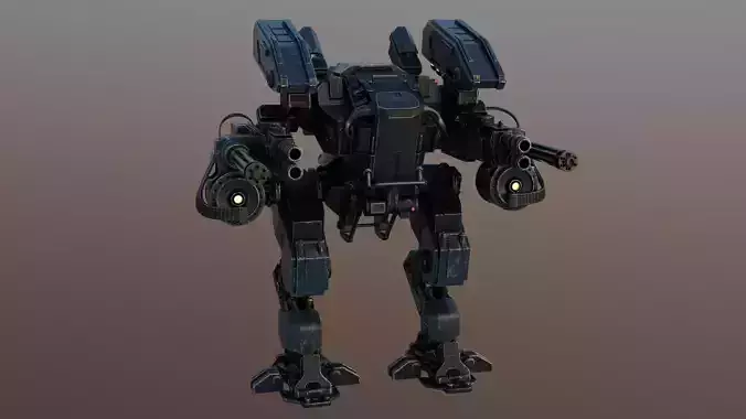 The Mech futuristic robot Low-poly 3D model