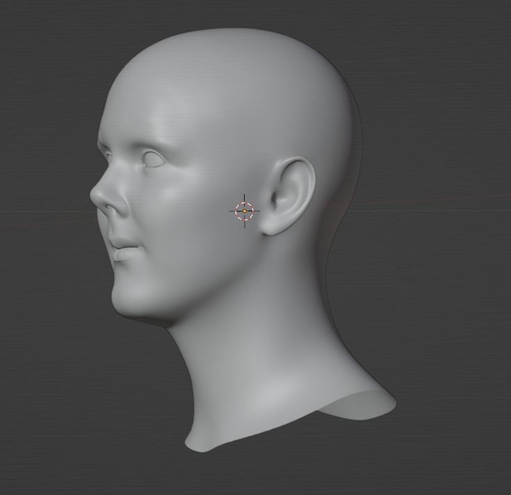 Simple Head Model 3D model_1
