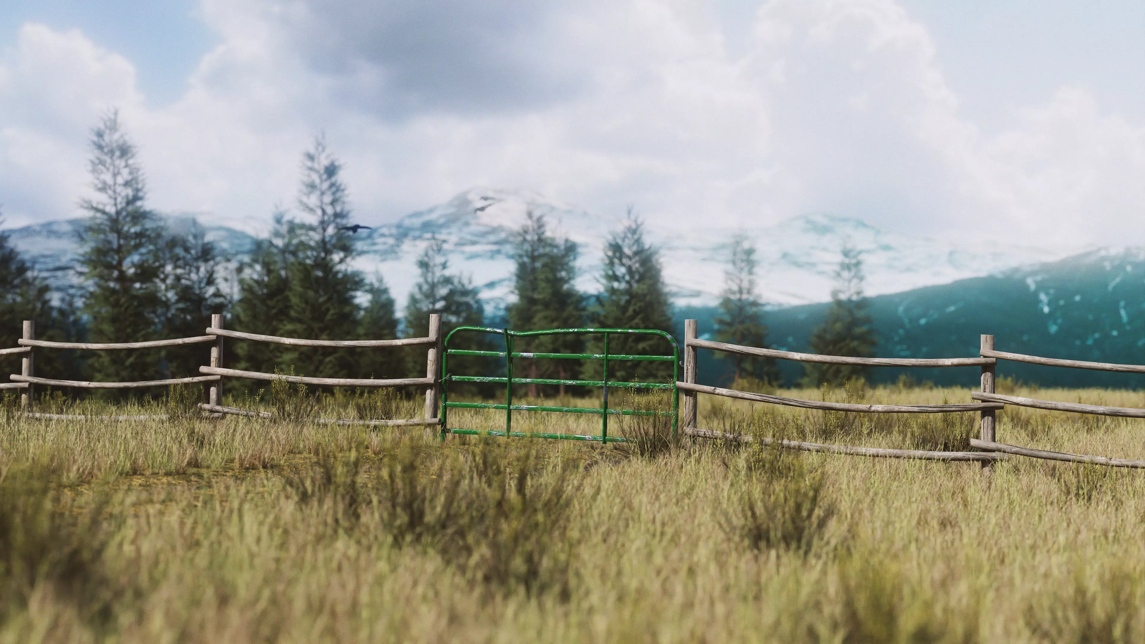 Mountain Fence Pack Low-poly 3D model