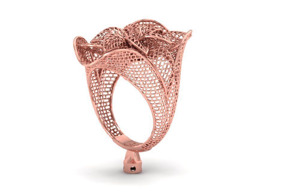 Filigree Ring STL OBJ FBX Renders Details 3D print model_2