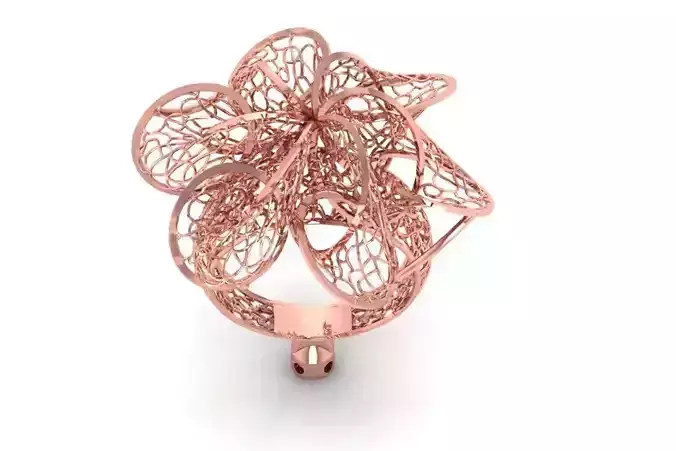 Filigree Ring STL OBJ FBX Renders Details 3D print model