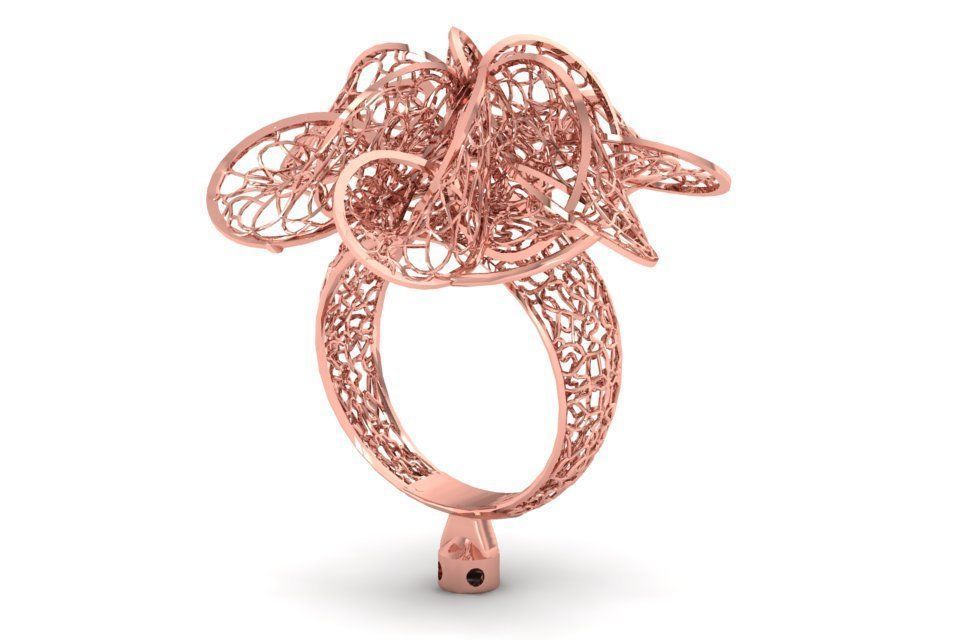 Filigree Ring STL OBJ FBX Renders Details 3D print model_2