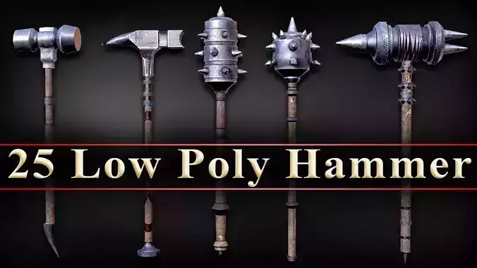 25 Low Poly Hammer