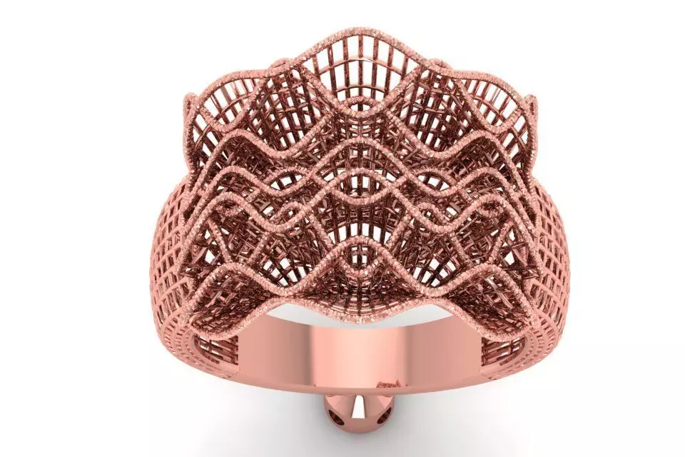 Filigree Ring STL OBJ FBX Renders Details 3D print model_0