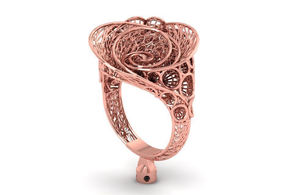 Filigree Ring STL OBJ FBX Renders Details 3D print model_1