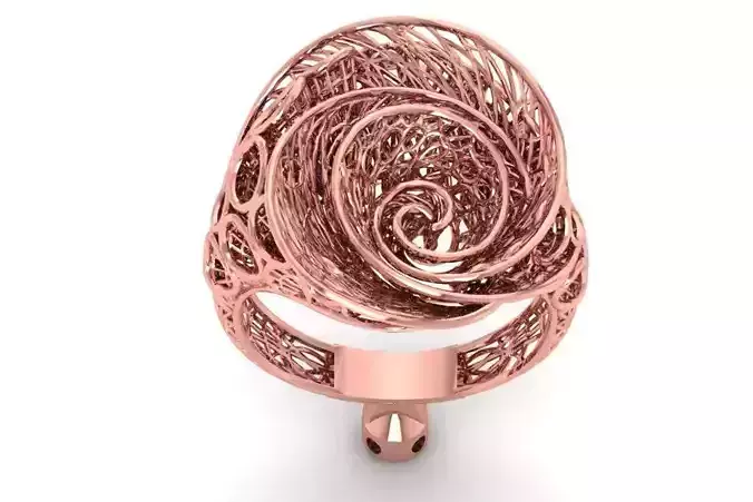 Filigree Ring STL OBJ FBX Renders Details 3D print model