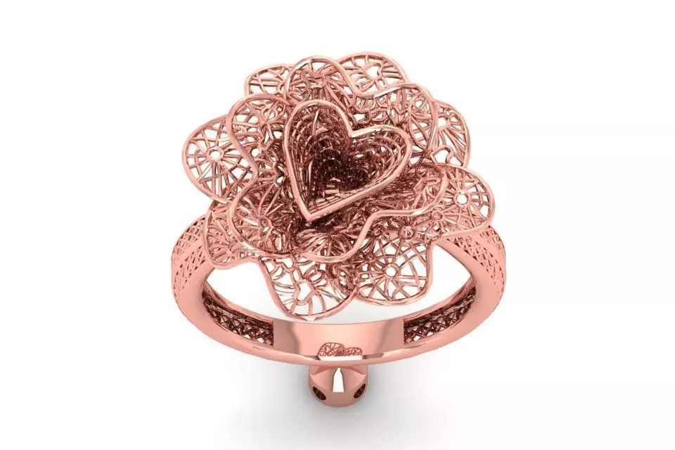 Filigree Ring STL OBJ FBX Renders Details 3D print model_0