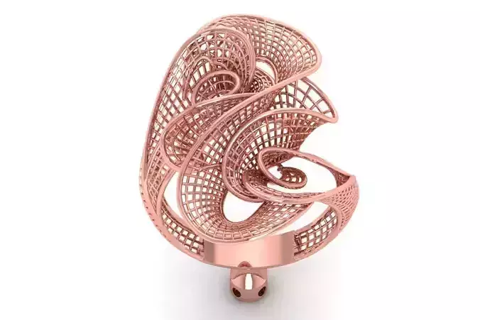 Filigree Ring STL OBJ FBX Renders Details 3D print model