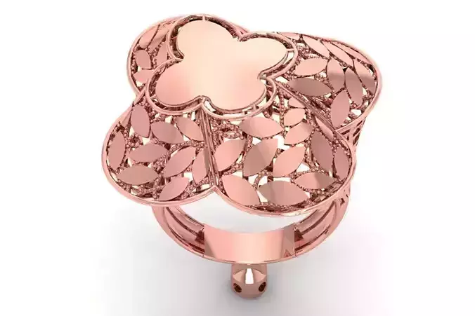 Vintage Filigree Ring STL OBJ FBX Renders Details