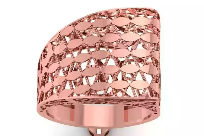 Vintage Filigree Ring STL OBJ FBX Renders Details