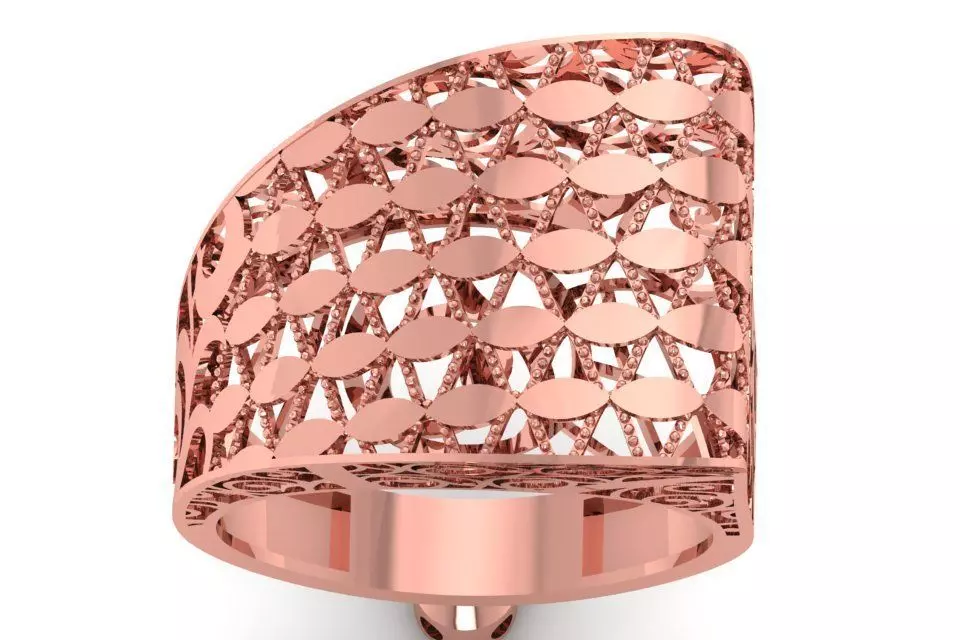 Vintage Filigree Ring STL OBJ FBX Renders Details 3D print model_0