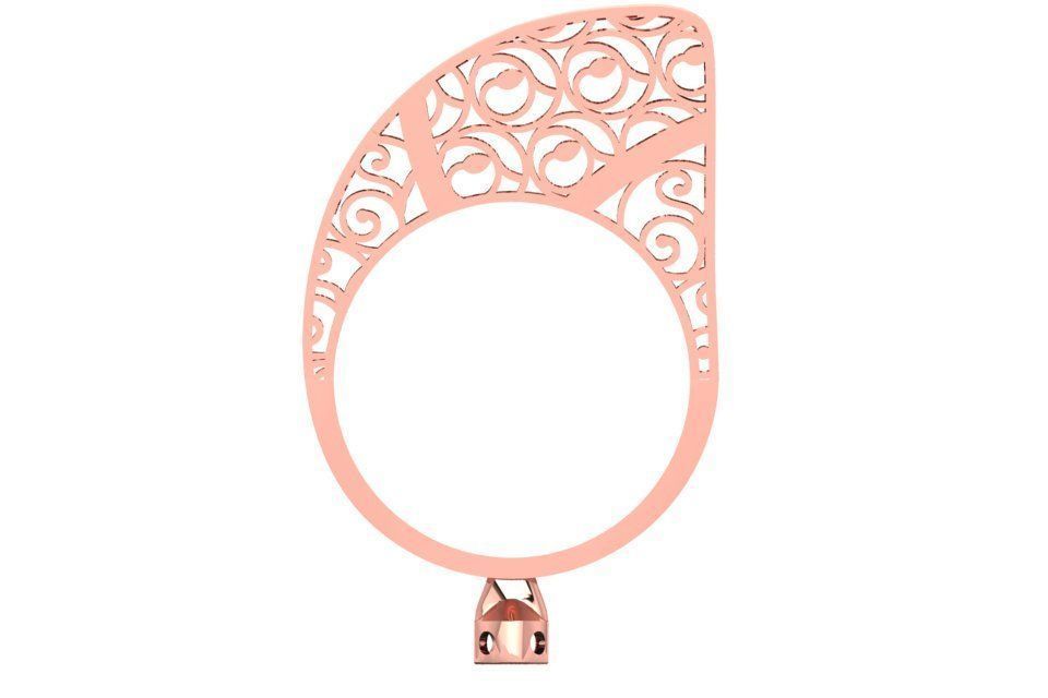 Vintage Filigree Ring STL OBJ FBX Renders Details 3D print model_1