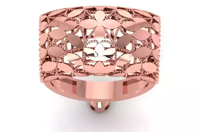 Vintage Filigree Ring STL OBJ FBX Renders Details