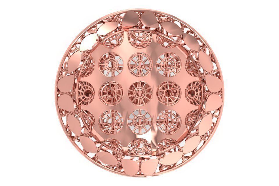 Vintage Filigree Ring STL OBJ FBX Renders Details 3D print model_1