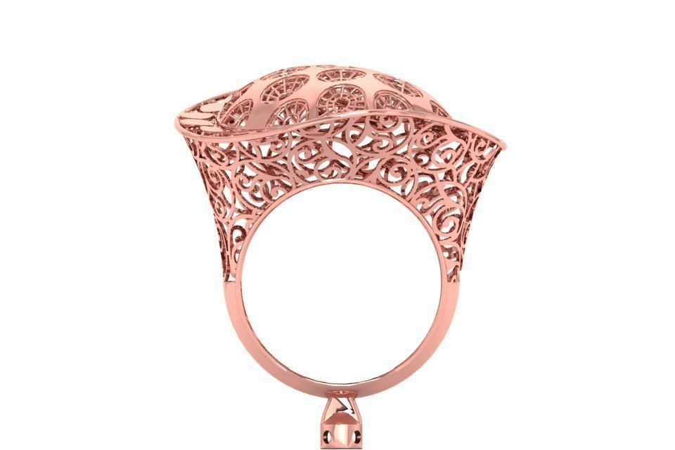 Vintage Filigree Ring STL OBJ FBX Renders Details 3D print model_3