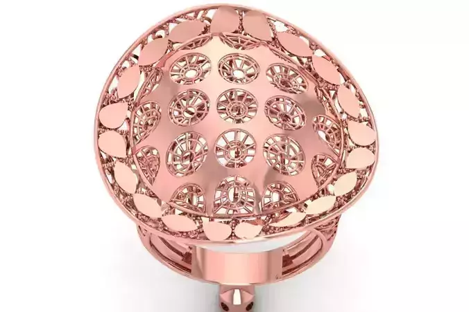 Vintage Filigree Ring STL OBJ FBX Renders Details