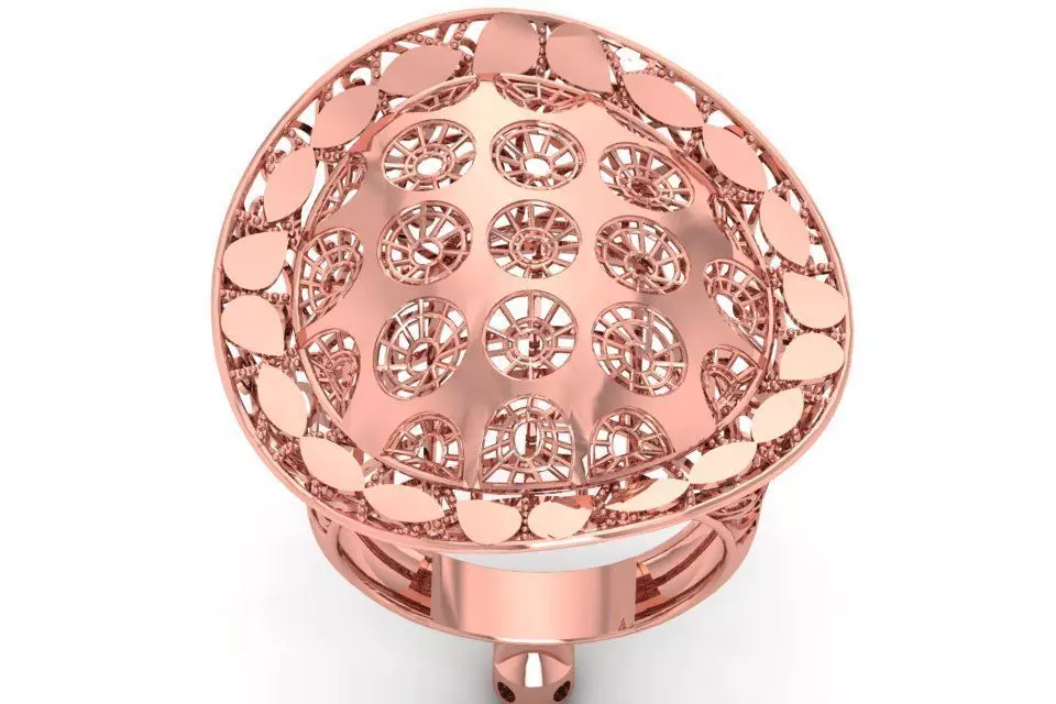 Vintage Filigree Ring STL OBJ FBX Renders Details 3D print model_0