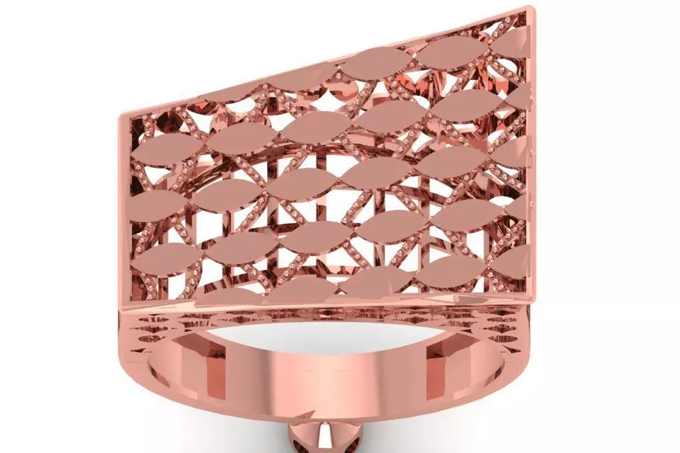 Vintage Filigree Ring STL OBJ FBX Renders Details 3D print model_0