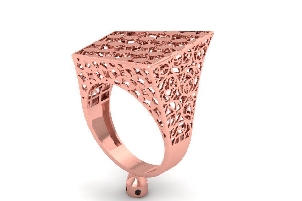 Vintage Filigree Ring STL OBJ FBX Renders Details 3D print model_2